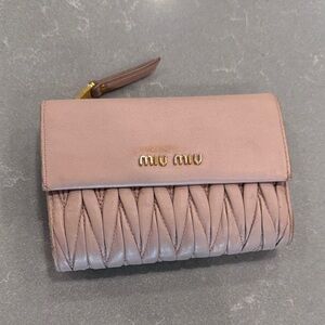 Miu Miu Blush Quilted Wallet